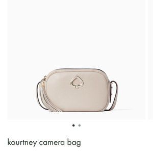 NWT Kate Spade Leather Kourtney Camera Crossbody Shoulder Bag in Warm Beige